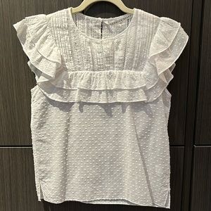 Veronica Beard cotton Swiss dot top